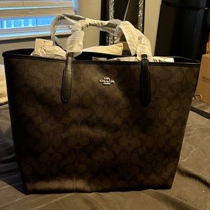 Coach Signature City Tote Brown/Black